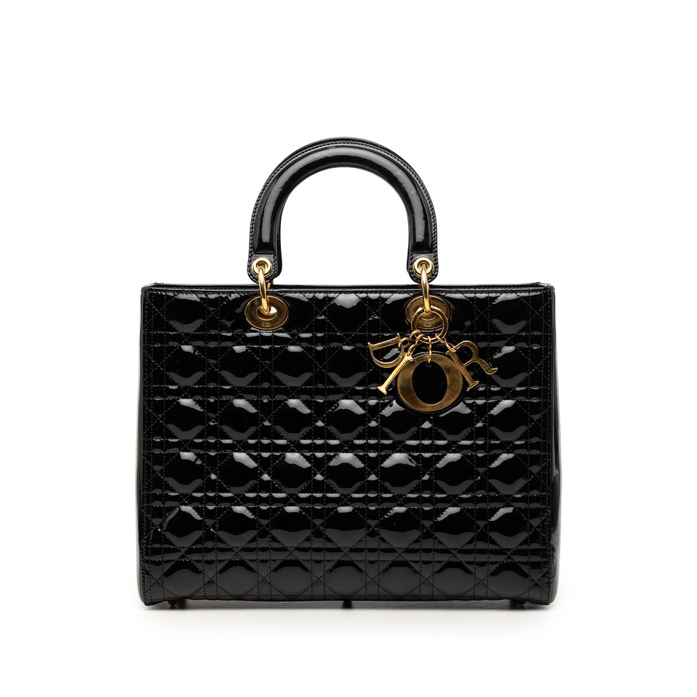 Pre-Loved Dior Large Patent Cannage Lady Dior - Picture 1 of 7